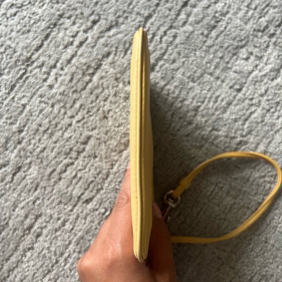 Coach Yellow Leather Wristlet with Minimalist Design - Picture 4 of 10
